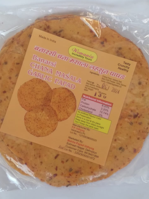 Chana Masala Garlic Papad